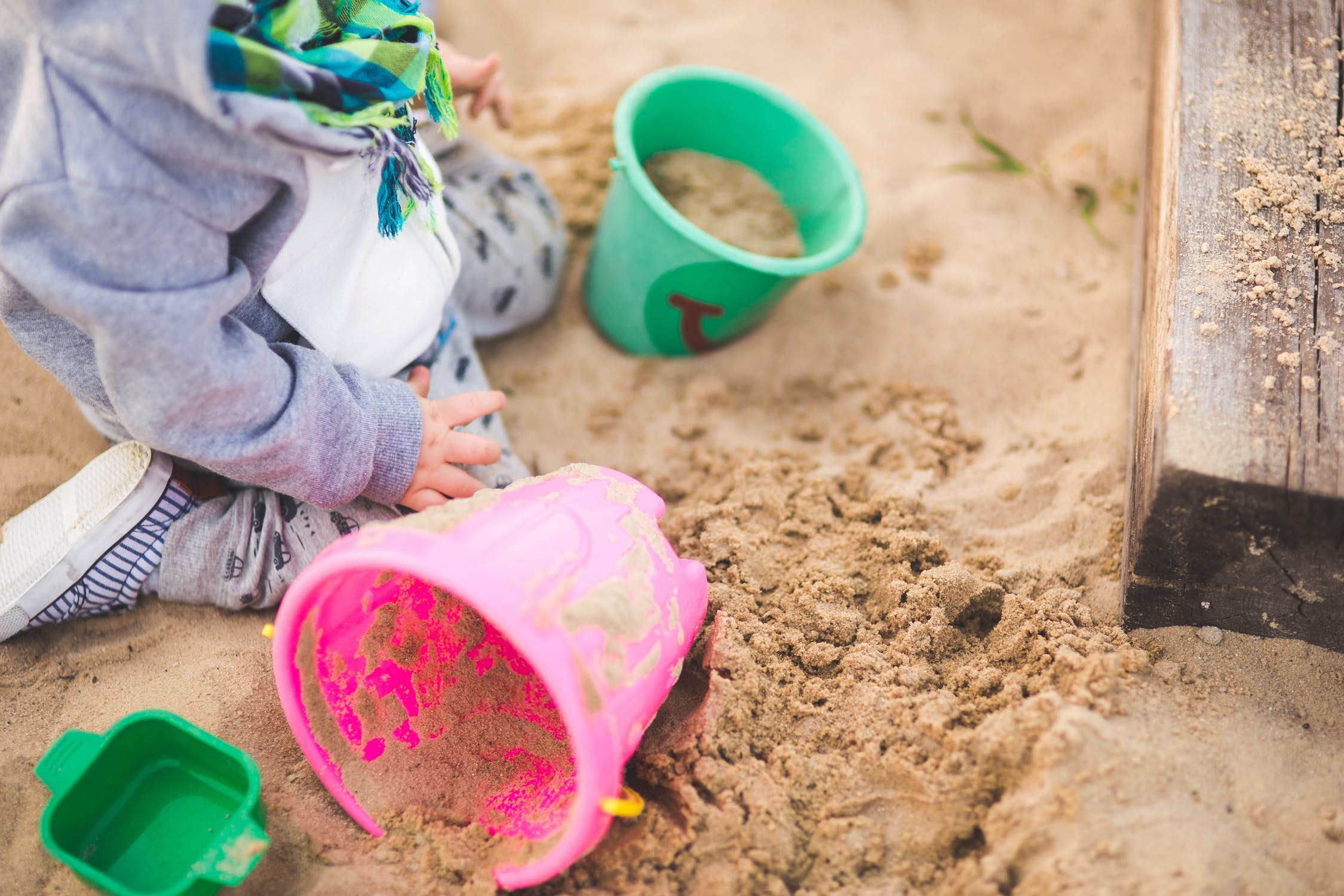 Child playing in a sandpit