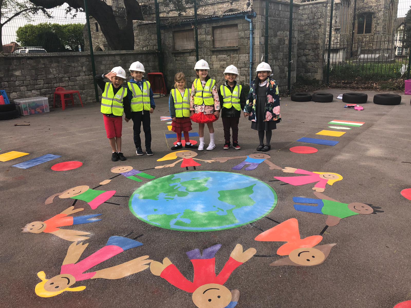 The completed playground installation