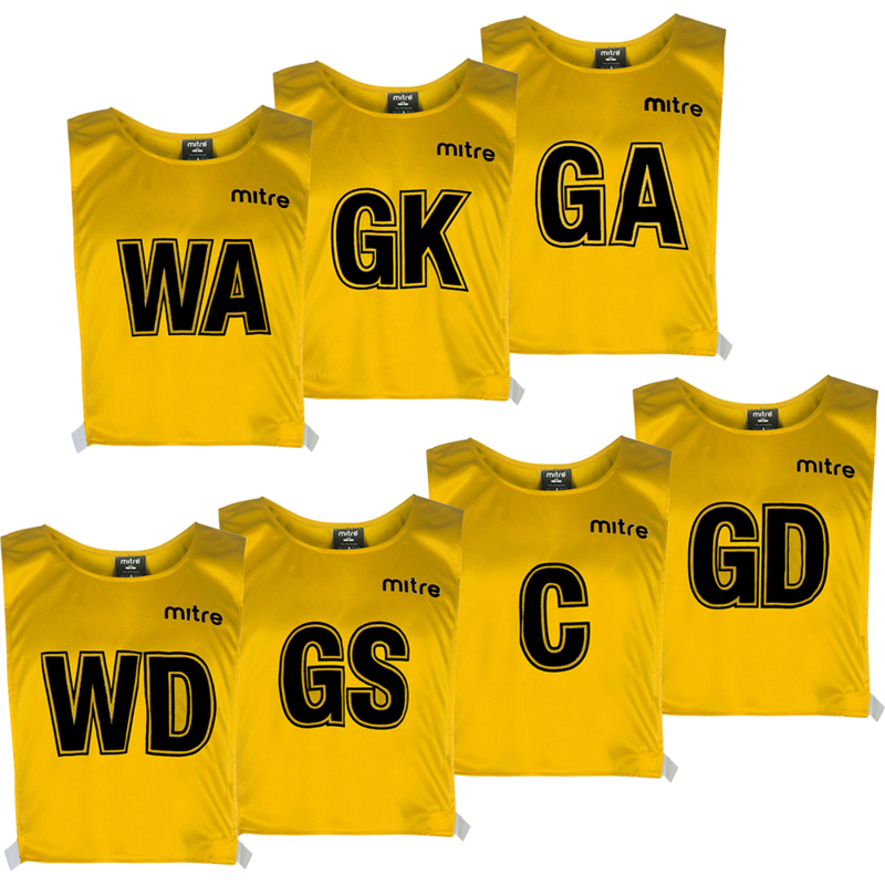 Mitre Standard Mesh Netball Bibs - Yellow