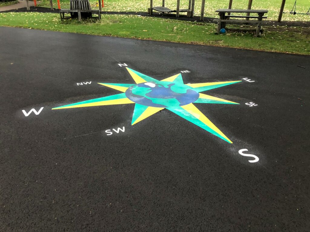 8 Point Earth Compass Playground Markings | Designs & Lines
