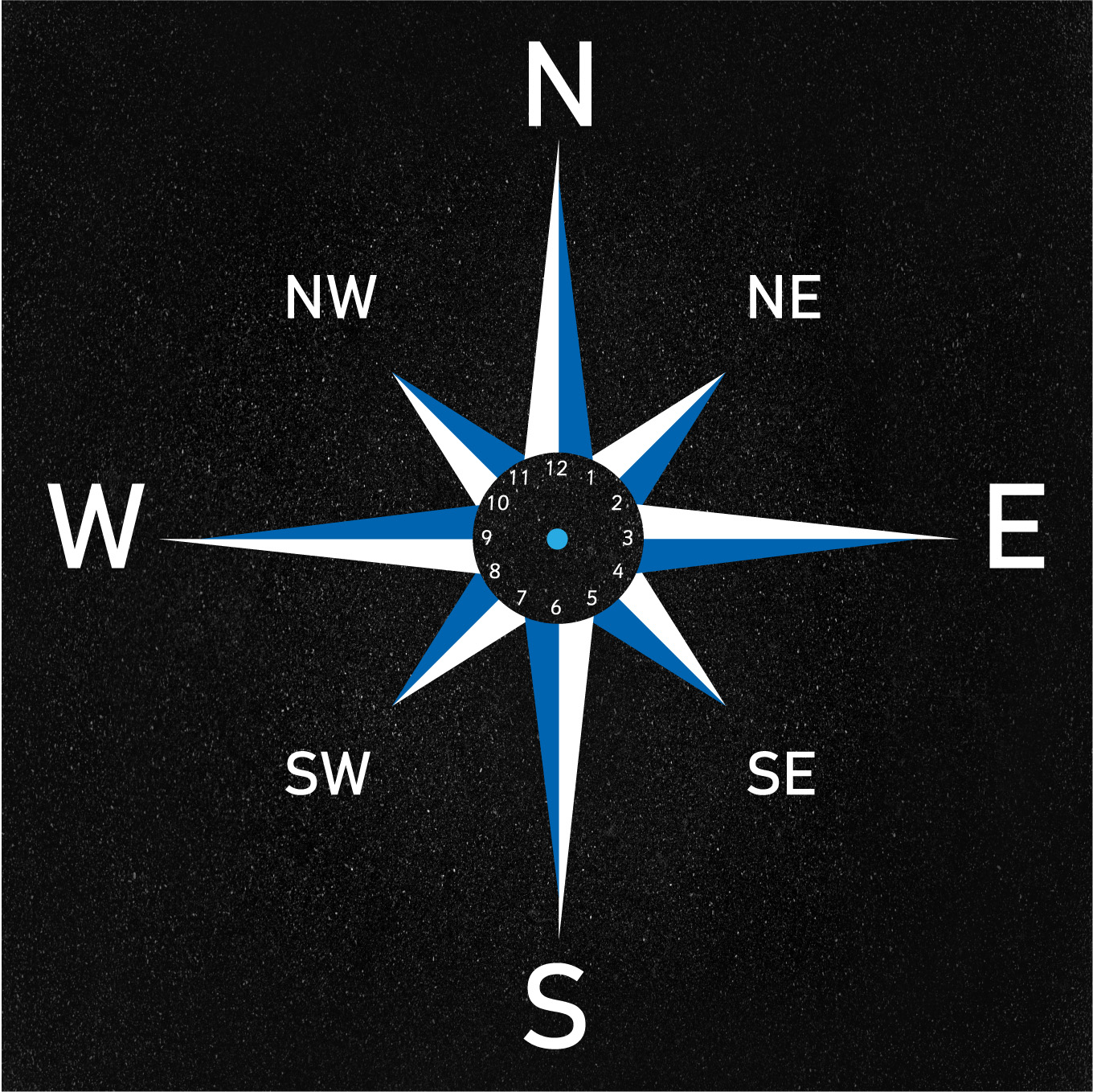 8 Point Compass Clock