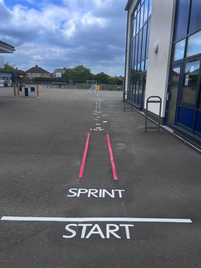 Single Lane Race Line Playground Markings | Designs & Lines