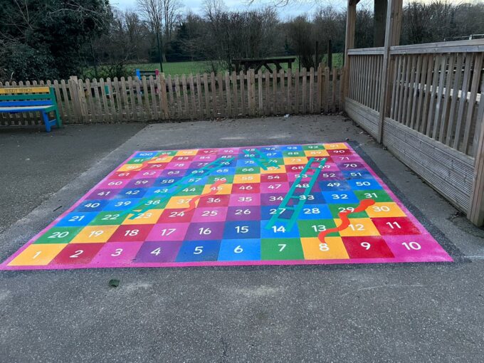 1-100 Snakes & Ladders (full solid) Playground Markings | Designs & Lines