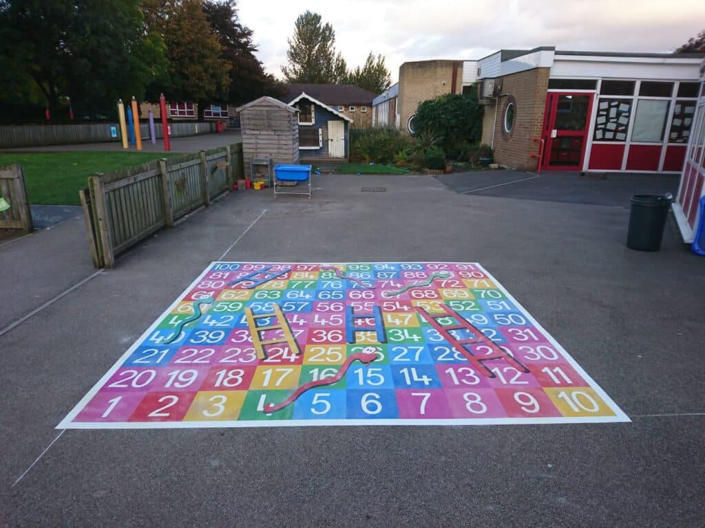 1-100 Snakes & Ladders (full solid) Playground Markings | Designs & Lines