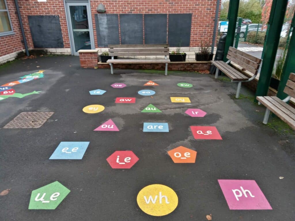 colourful phonics shapes