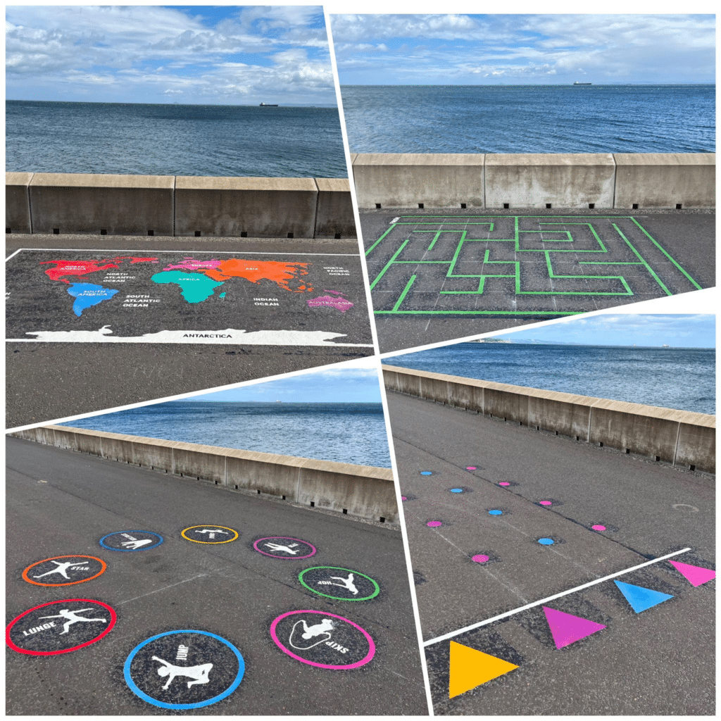 playground marking designs for Kirkcaldy promenade, Scotland.